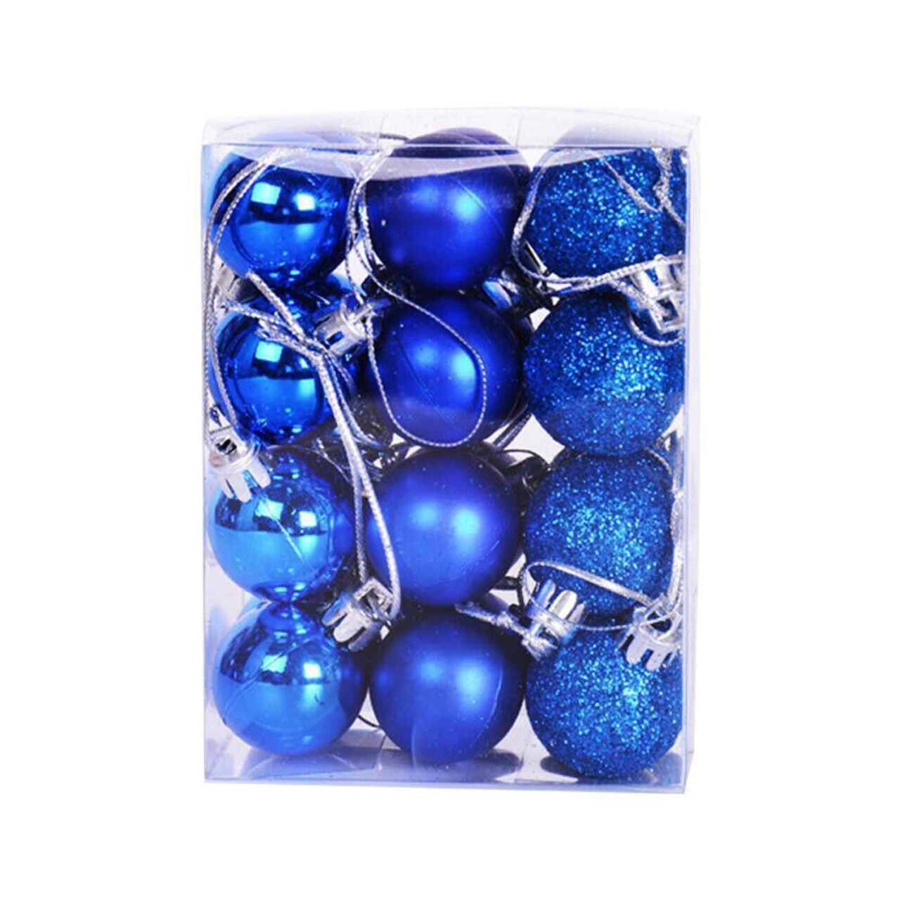 24pcs Mini Shatterproof Christmas Tree Ball Ornaments Shiny and Glitter